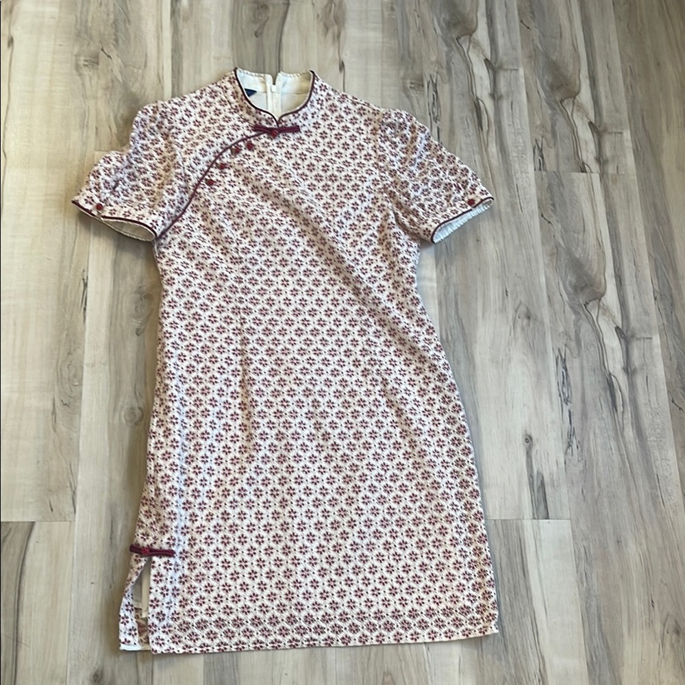 Pink Sheath Dress with Puff Sleeves and Mock Neck for Casual